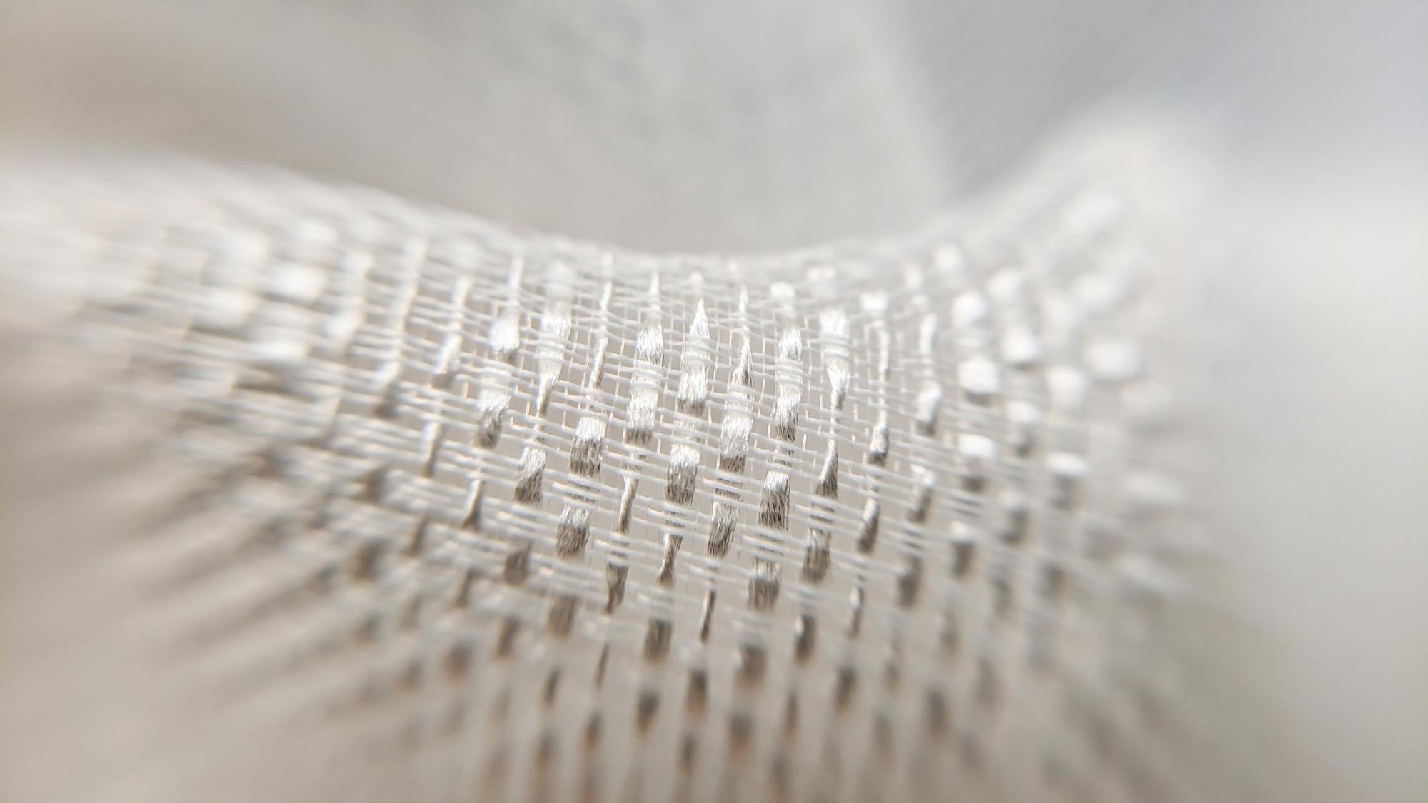 Close-up of metallic thread embroidery